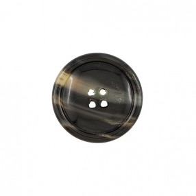 4-HOLES GENUINE HORN BUTTON - DARK BROWN