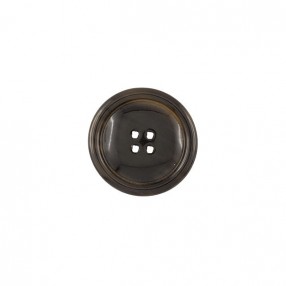 4-HOLES GENUINE HORN BUTTON - DARK BROWN