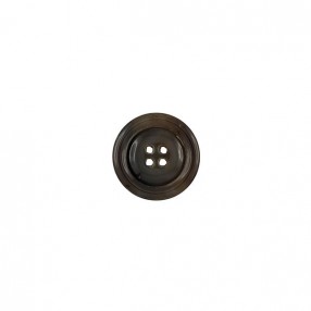 4-HOLES GENUINE HORN BUTTON - DARK BROWN