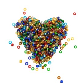 SILVERED SEED BEADS SMALL - MULTICOLOR