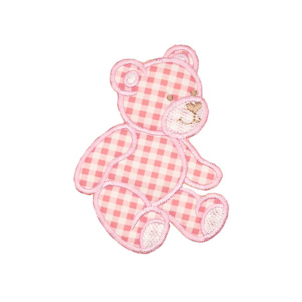 PATCH ORSO RICAMATO TERMOADESIVO - ROSA