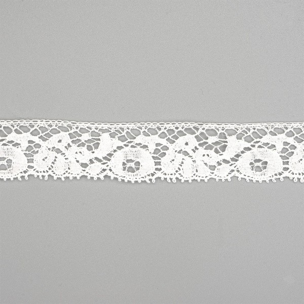 VALENCIENNE COTTON LACE 15MM - WHITE