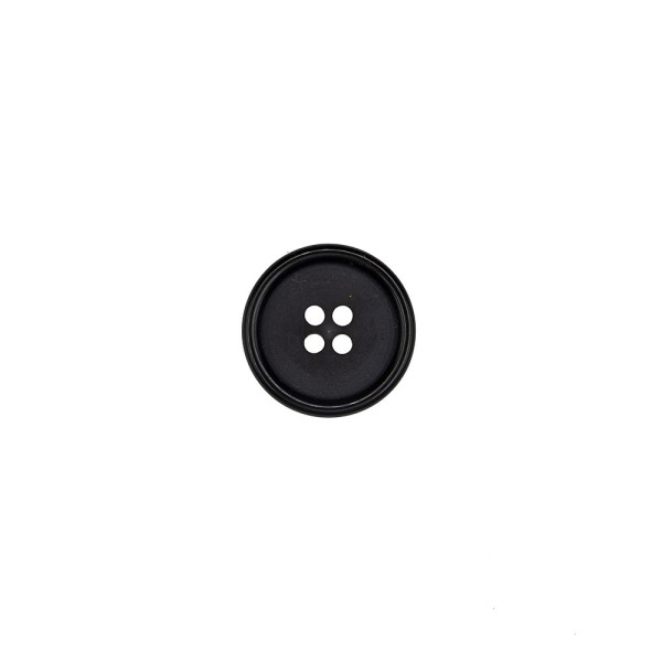 4-HOLE POLYESTER SUIT BUTTON - BLACK