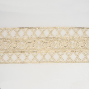 MACRAME LACE TRIM WITH GEOMETRIC DESIGN  55MM- CREAM