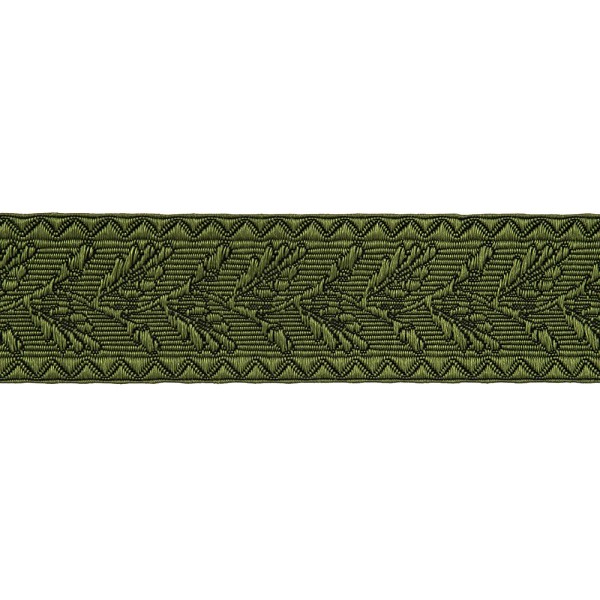 FLORAL JACQUARD TRIMMING 23MM - GREEN