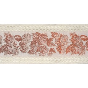 FLORAL JACQUARD TRIMMING 75MM - WHITE