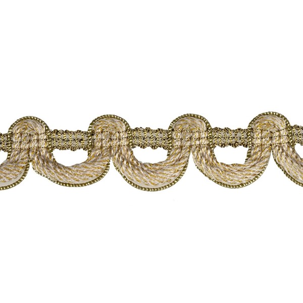 LOOP METALLIC TRIMMING BRAID 28MM - ANTIQUE GOLD BEIGE