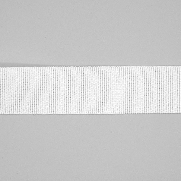 COTTON-ACETATE GROSGRAIN RIBBON - WHITE