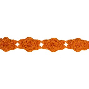 FLORAL EMBROIDERY CROCHET TRIMMINGS - ORANGE