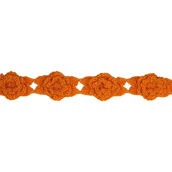 PASSAMANERIA CROCHET DISEGNO ROSELLINA 20MM - ARANCIO