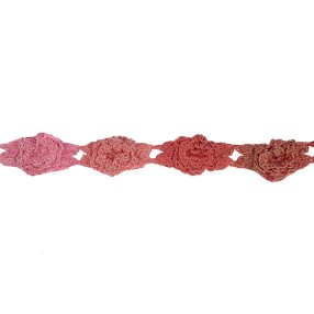 PASSAMANERIA CROCHET RICAMO ROSELLINE 20MM - ROSA