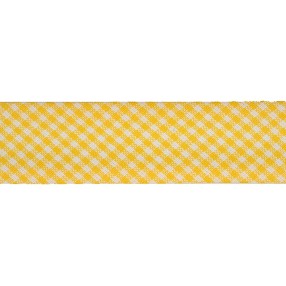 NASTRO SBIECO COTONE QUADRETTI 25MM - GIALLO