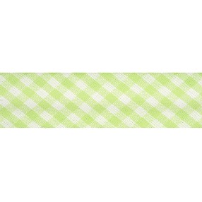 NASTRO SBIECO COTONE QUADRI 25MM - VERDE ACQUA