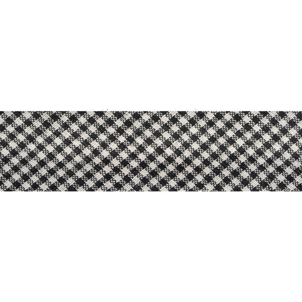 GINGHAM BIAS BINDING RIBBON 25MM - BLACK