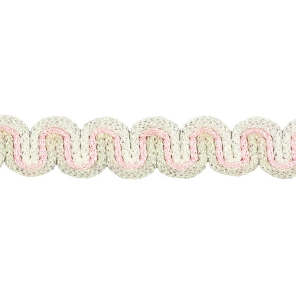 METALLIC TRIMMING BRAID 15MM - PINK-CREAM