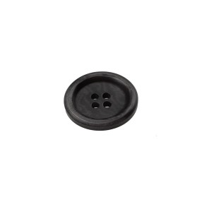 4-HOLES COROZO BUTTON WITH RIM- DARK GREY