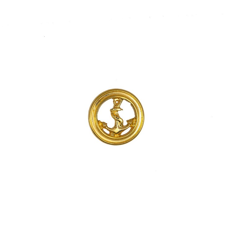 METAL ANCHOR BUTTON WITH SHANK - GOLD