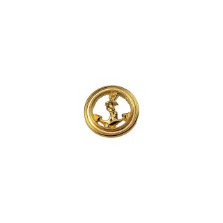 METAL ANCHOR BUTTON WITH SHANK - GOLD