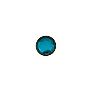 ACRYLIC RHINESTONE BUTTON WITH SHANK - MOSAIC BLUE