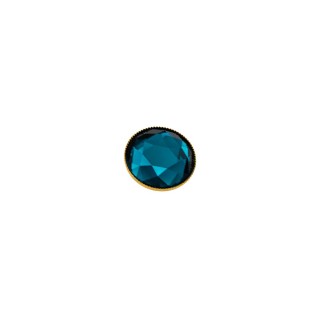 ACRYLIC RHINESTONE BUTTON WITH SHANK - MOSAIC BLUE