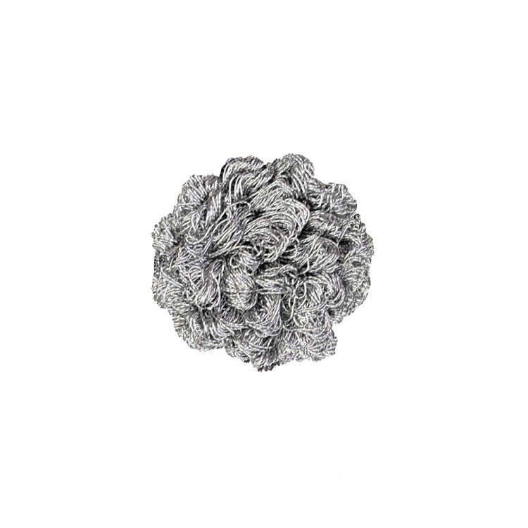 METALLIC DECORATIVE ROSETTE ROUCHE - SILVER