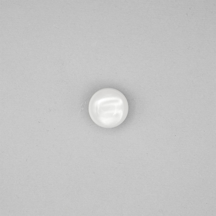 PEARL HALF BALL BUTTON WITH SHANK - WHITE