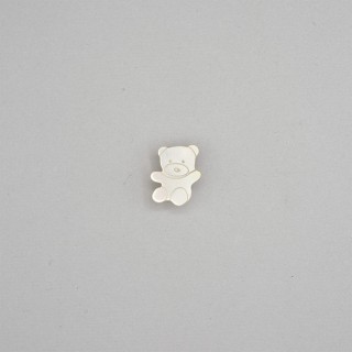 MOTHER-OF-PEARL BUTTON BEAR DESIGN WITH SHANK - WHITE