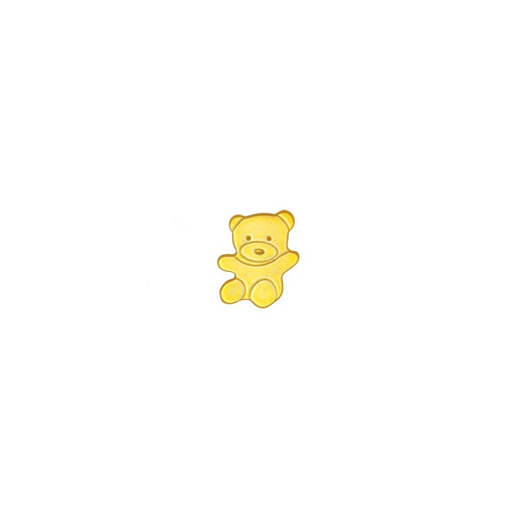 MOTHER-OF-PEARL BUTTON BEAR DESIGN WITH SHANK - YELLOW