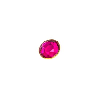 ACRYLIC RHINESTONE BUTTON WITH SHANK - FUCHSIA