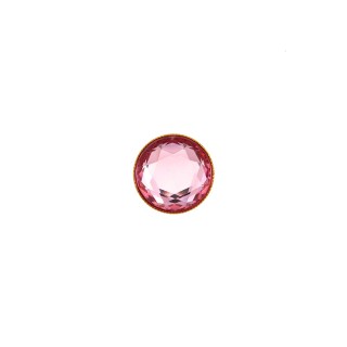 BOTTONE STRASS ACRILICO CON GAMBO - ROSA