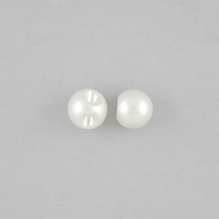 POLYESTER PEARL BALL BUTTON - WHITE