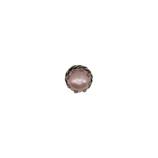 VINTAGE METAL JEWEL BUTTON WITH SHANK - PINK