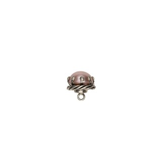 VINTAGE METAL JEWEL BUTTON WITH SHANK - PINK