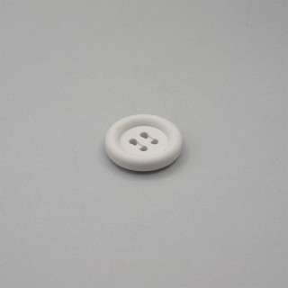 4-HOLES MATTE BUTTON WITH RIM - CHALK WHITE