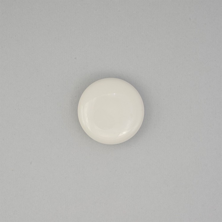 POLISHED GALALITH BUTTON WITH SHANK - CHALK WHITE