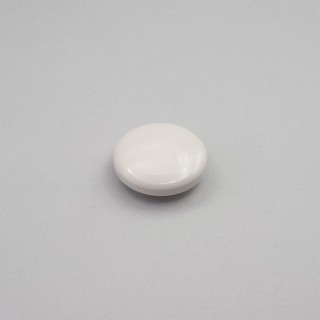 POLISHED GALALITH BUTTON WITH SHANK - CHALK WHITE