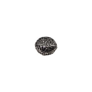 FILIGREE METAL BUTTON WITH SHANK - ANTIQUE SILVER