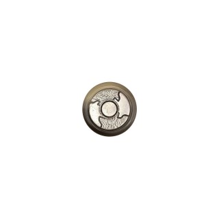 PLASTIC AND METAL BLAZER BUTTON WITH SHANK - SILVER