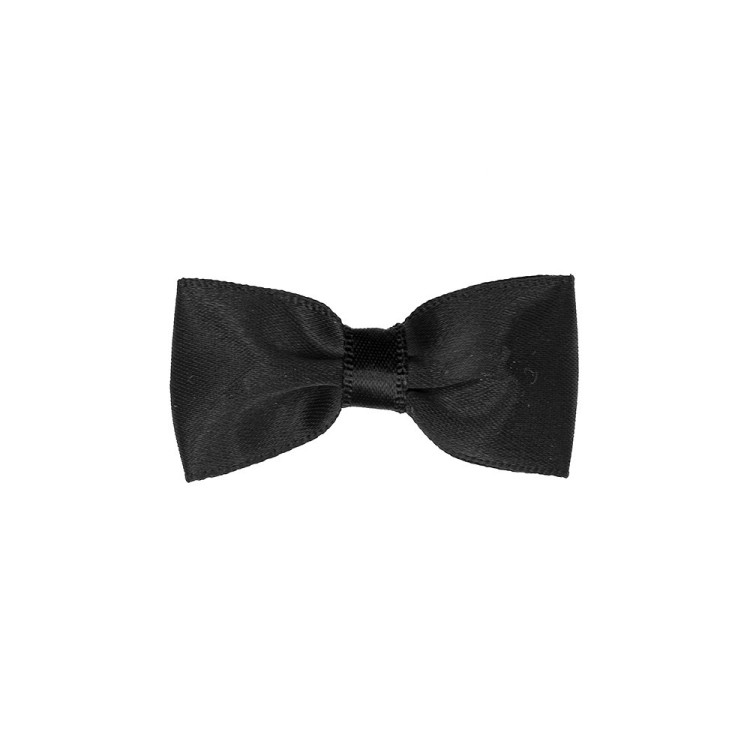 SATIN RIBBON BOW - BLACK