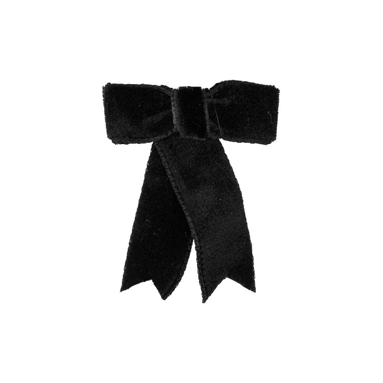 VELVET RIBBON BOW - BLACK