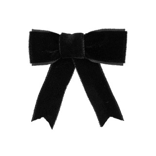 VELVET RIBBON BOW - BLACK