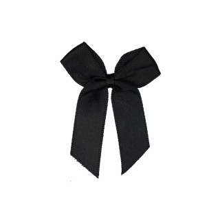 SATIN RIBBON BOW - BLACK