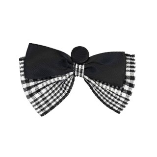 GINGHAM RIBBON BOW - BLACK