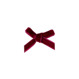 VELVET RIBBON BOW - BORDEAUX