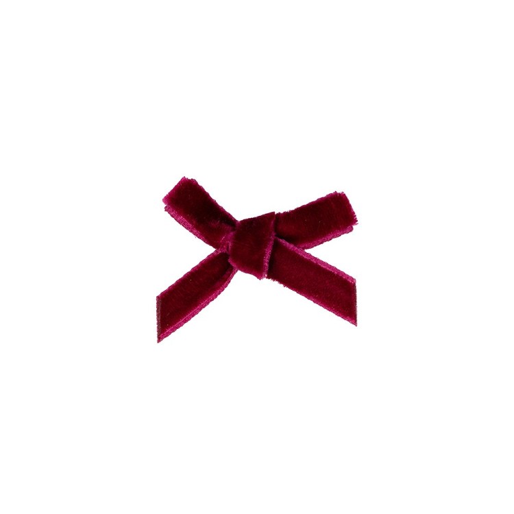 VELVET RIBBON BOW - BORDEAUX