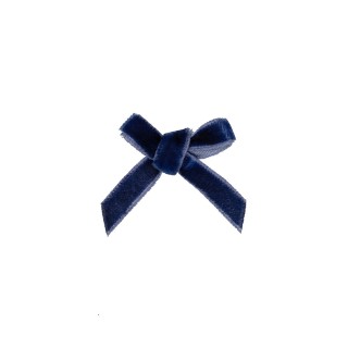 VELVET RIBBON BOW - BLUE