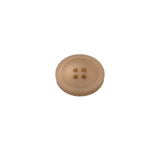 4-HOLES POLYESTER BUTTON WITH RIM - CAFE' CREME