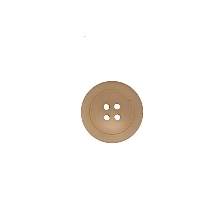 4-HOLES POLYESTER BUTTON WITH RIM - CAFE' CREME