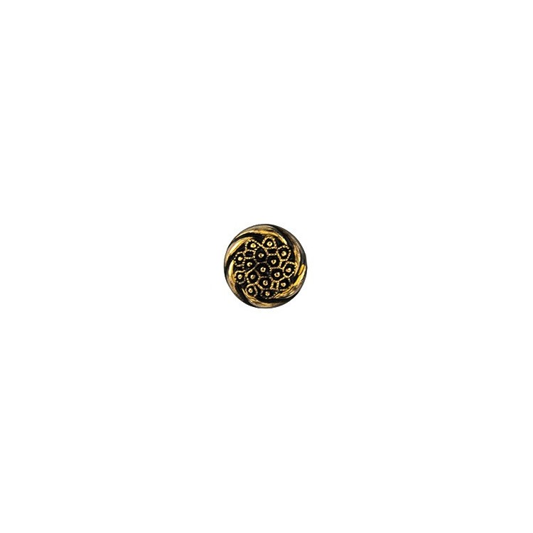 GLASS BUTTON WITH SHANK - BLACK GOLD