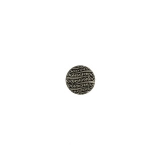 GLASS BUTTON WITH SHANK - BLACK-SILVER